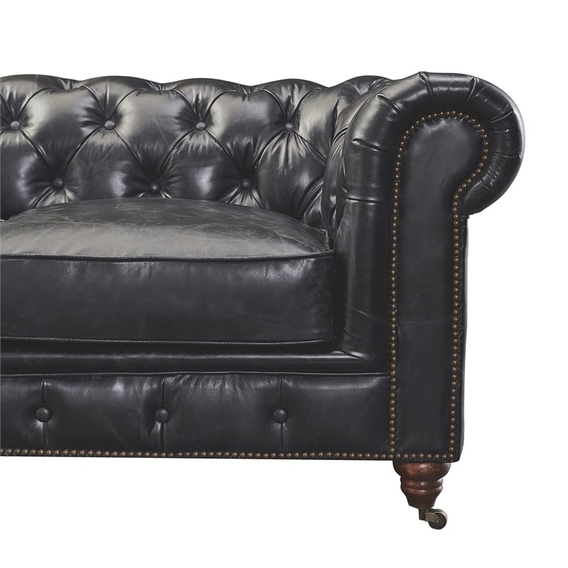 Pemberly Row Top Grain Leather Chesterfield 118