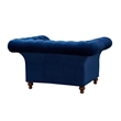 Pemberly Row Craftsman Mission Fabric Arm Chair in Sapphire Blue
