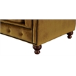 Pemberly Row Craftsman Mission Fabric Sloped Arm Loveseat in Yellow