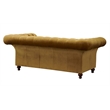 Pemberly Row Craftsman Mission Fabric Sloped Arm Loveseat in Yellow