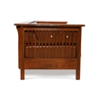 Pemberly Row Arts and Crafts Leather Cubic Loveseat in Chestnut