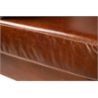 Pemberly Row Arts and Crafts Leather Cubic Loveseat in Chestnut