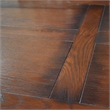 Pemberly Row Arts and Crafts Solid Wood Stow Leaf Dining Table in Walnut