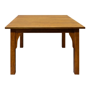 Pemberly Row Arts and Crafts Solid Wood Square Dining Table in Cherry