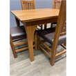 Pemberly Row Arts and Crafts Solid Wood Dining Table Set in Oak