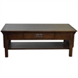 Pemberly Row Arts and Crafts 1 Drawer Wood Coffee Table in Walnut