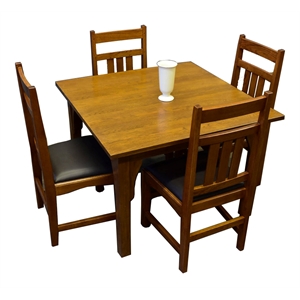 Pemberly Row Arts and Crafts 5-Piece Solid Wood Dining Set in Cherry