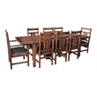 Pemberly Row Arts and Crafts Solid Wood Table Set in Dark Walnut