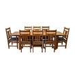 Pemberly Row Arts and Crafts Solid Wood Stow Table Set in Light Oak