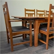 Pemberly Row Arts and Crafts Solid Wood Stow Table Set in Light Oak
