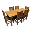 Pemberly Row Arts and Crafts 7-Piece Solid Wood Dining Set in Cherry