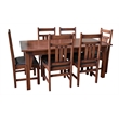 Pemberly Row Arts and Crafts Solid Wood Dining Table Set in Walnut Oak