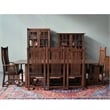 Pemberly Row Arts and Crafts Solid Wood Dining Set in Walnut