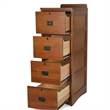 Pemberly Row Arts and Crafts 4-Drawer Wood File Cabinet in Cherry