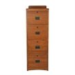 Pemberly Row Arts and Crafts 4-Drawer Wood File Cabinet in Cherry