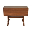 Pemberly Row Arts and Crafts Solid Wood Drop Leaf Dining Table in Walnut
