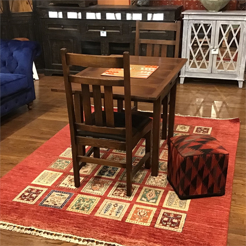 Pemberly Row Arts and Crafts Solid Wood Kitchen Table Set in Walnut/Oak