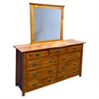 Pemberly Row Craftsman 9-Drawer Solid Wood Dresser in Cherry