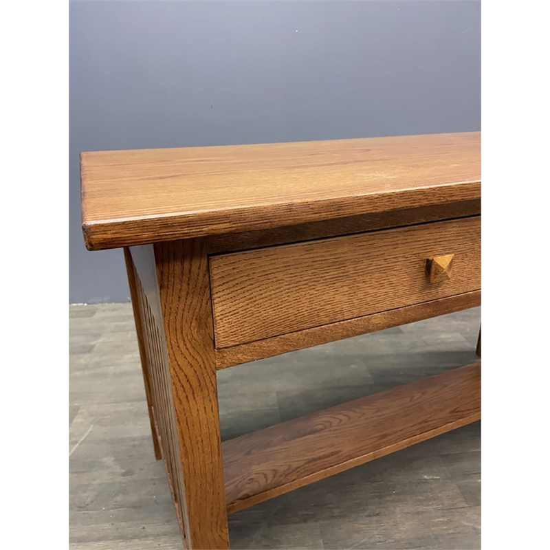 Pemberly Row Arts and Crafts Wood Writing Desk in Cherry Oak