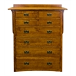 Pemberly Row Craftsman 8-Drawer Solid Wood Dresser in Cherry