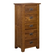 Pemberly Row Craftsman Mission 5-Drawer Solid Wood Dresser in Cherry