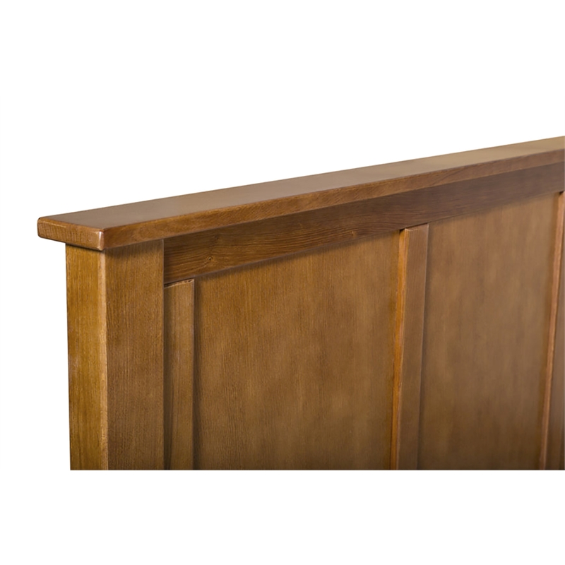 Pemberly Row Craftsman Mission Solid Wood Queen Panel Bed in Cherry