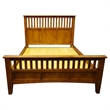 Pemberly Row Craftsman Mission Solid Wood Queen Bed with Slats in Cherry