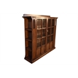 Pemberly Row Arts and Crafts Wood Double Door Bookcase in Walnut