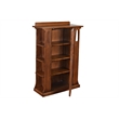 Pemberly Row Arts and Crafts Wood Bookcase w/ Side Shelves in Walnut