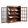 Pemberly Row Arts and Crafts 2-Door Wood Bookcase in Walnut Finish