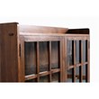 Pemberly Row Arts and Crafts 2-Door Wood Bookcase in Walnut Finish