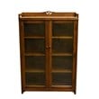 Pemberly Row Modern Arts and Crafts Wood Curio Cabinet in Walnut