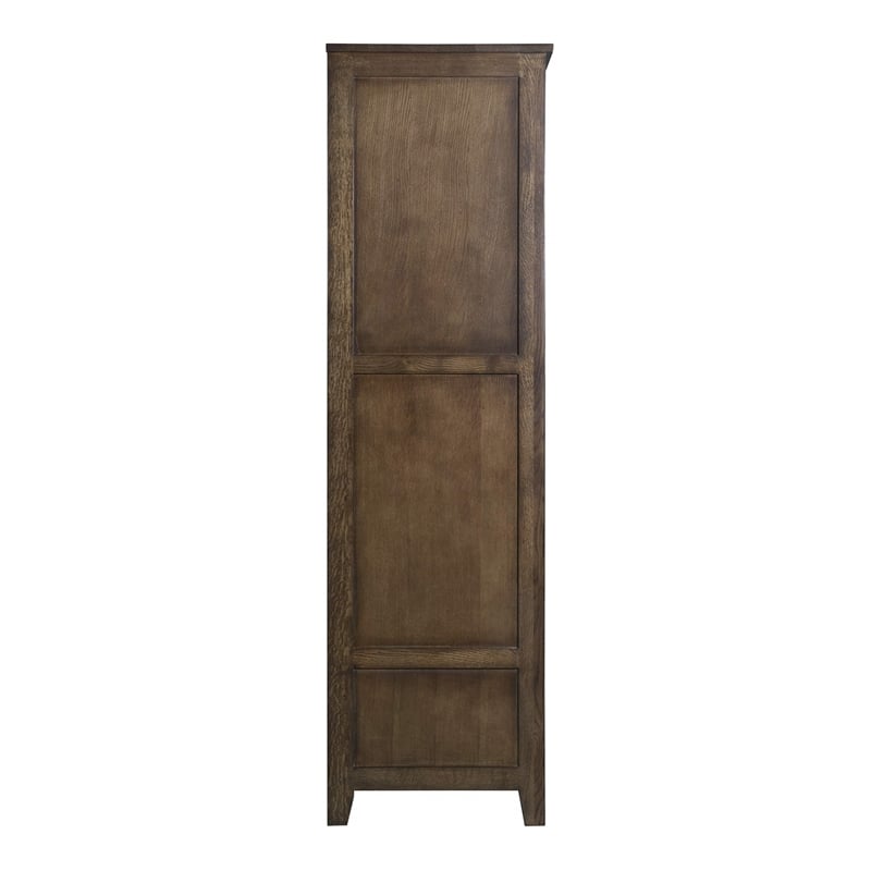 Pemberly Row Craftsman Mission 2-Door Solid Wood Armoire in Cherry