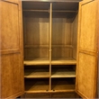 Pemberly Row Craftsman Mission 2-Door Solid Wood Armoire in Cherry