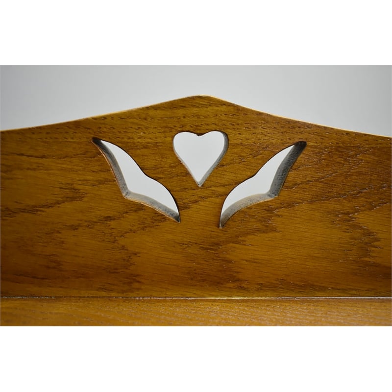 Pemberly Row Arts and Crafts Wood Curio Cabinet in Light Cherry