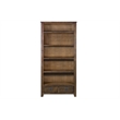 Pemberly Row Arts and Crafts Wood Open Shelf Bookcase in Oak/Walnut