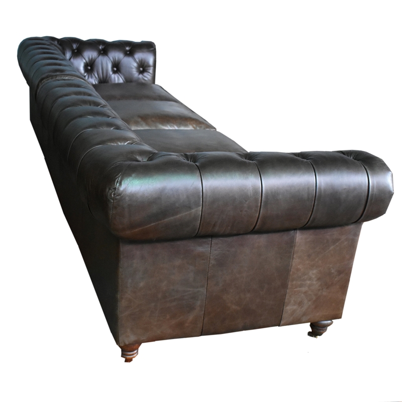 Pemberly Row Top Grain Leather Chesterfield 118