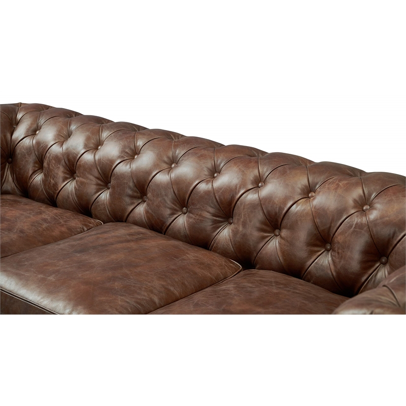 Pemberly Row Top Grain Leather Chesterfield 95