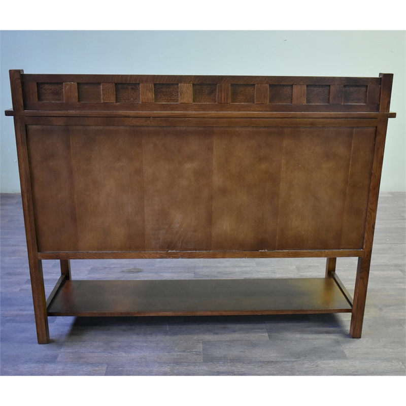 Pemberly Row Arts and Crafts 2-Door Solid Wood Sideboard in Walnut
