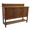Pemberly Row Arts and Crafts 2-Door Solid Wood Sideboard in Walnut