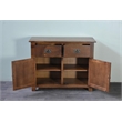 Pemberly Row Arts and Crafts 2-Door Solid Wood Cabinet in Walnut