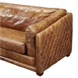 Pemberly Row Contemporary Italian Leather Loveseat in Light Brown