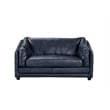 Pemberly Row Contemporary Italian Leather Loveseat in Slate Finish