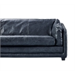 Pemberly Row Contemporary Italian Leather Sofa in Slate Finish