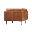 Pemberly Row Contemporary Leather Arm Chair in Light Brown Finish
