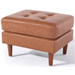 Pemberly Row Contemporary Faux Leather Ottoman/Footstool in Brown