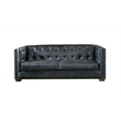 Pemberly Row Contemporary Italian Leather Sofa in Slate Finish
