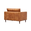 Pemberly Row Contemporary Italian Leather Arm Chair in Light Brown