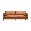 Pemberly Row Contemporary Italian Leather Sofa in Light Brown