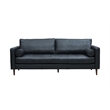 Pemberly Row Contemporary Italian Leather Sofa in Slate Finish